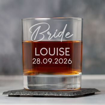 Personalised Wedding Glass Tumbler Womens, Bridesmaid, Bride, 3 of 6
