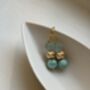 Blue And Gold Stacked Earrings, thumbnail 3 of 5
