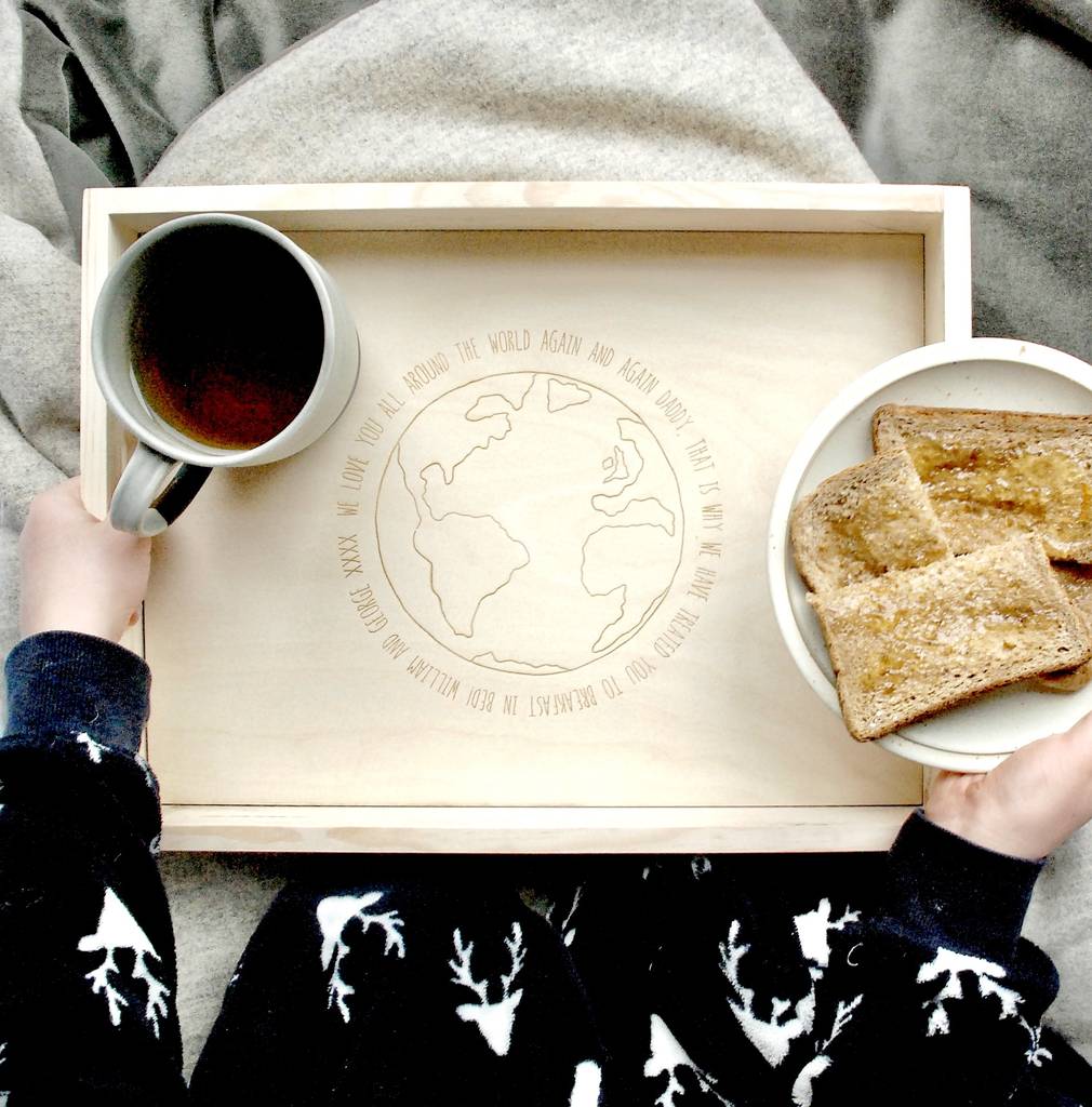 Personalised Love You The Whole World Breakfast Tray, 1 of 3