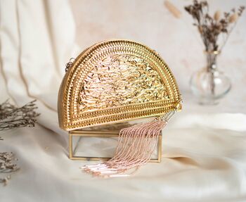 Aleena Mother Of Pearl Clutch With Tassels, 2 of 3