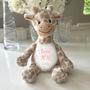 Personalised Born In 2026 Giraffe Teddy Bear 34cm – New Baby, Christening Or 1st Birthday Gift, thumbnail 8 of 9