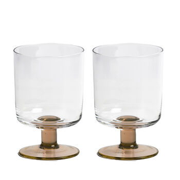 Eddie Wine Glasses Set Of Two Clear/Coral, 2 of 5