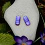 Purple Glass Earrings On Sterling Silver, thumbnail 3 of 12