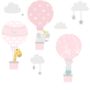 Pink Hot Air Balloon Fabric Wall Stickers, thumbnail 2 of 3