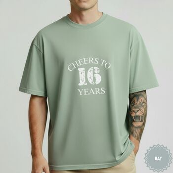 Personalised Cheers To 16 Years Milestone T Shirt, 2 of 12