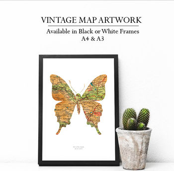 Personalised Butterfly Map Print, 5 of 5