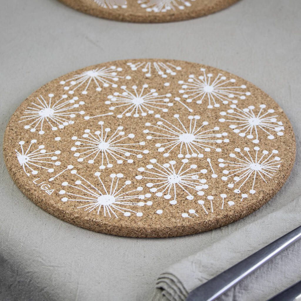 Cork Placemats And Coasters | Dandelion, 1 of 8