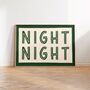 Night Night Bedroom Wall Art Print, thumbnail 1 of 8