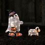 Light Up LED Ghost Walking A Dog Halloween Figure, thumbnail 1 of 4