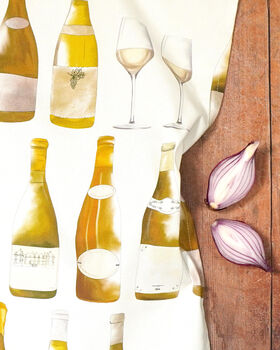 White Wine Tea Towel | Host Or Housewarming Gift Idea, 2 of 4