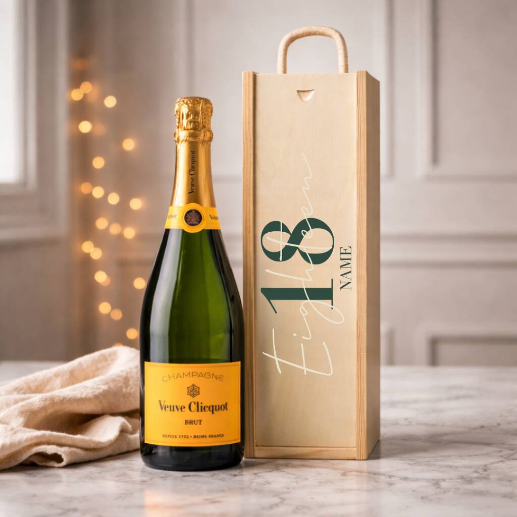 Personalised 18th Birthday Veuve Clicquot Champagne Gift Set – Luxury Champagne Gift For Her Or Him, 75cl Celebration Present, 1 of 7