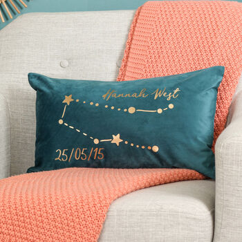 Personalised Star Sign Velvet Cushion For Her Home, 3 of 5