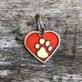 Red And Silver Heart Pet ID Tag, thumbnail 4 of 6