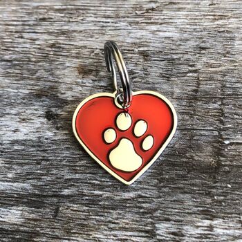 Red And Silver Heart Pet ID Tag, 4 of 6