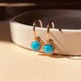 Faceted Turqoise Drop Hoop Earrings, thumbnail 3 of 5