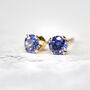 Blue Crystal Stud Earrings In Gold Or Silver, thumbnail 6 of 12