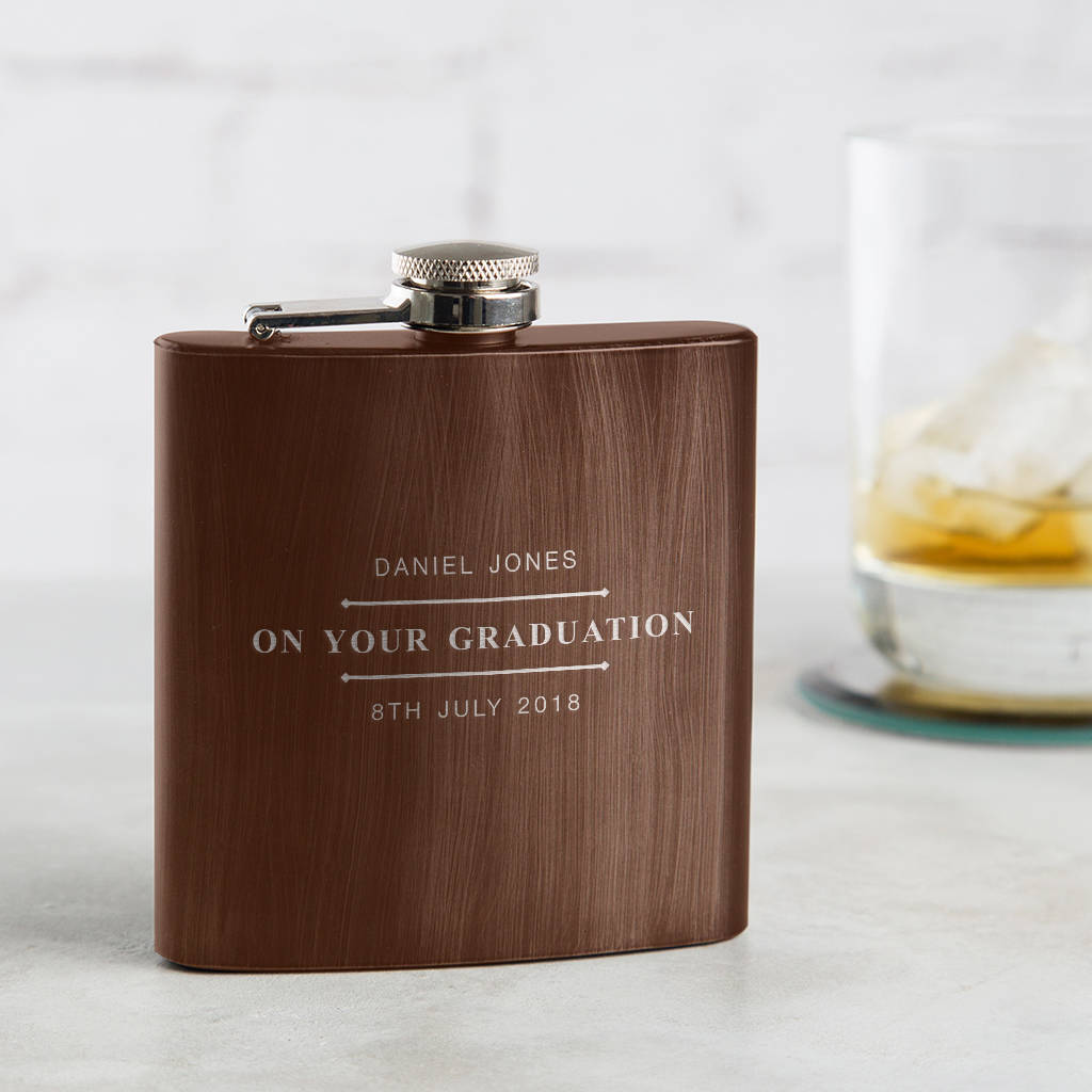 Personalised Graduation Engraved Hip Flask, 1 of 2