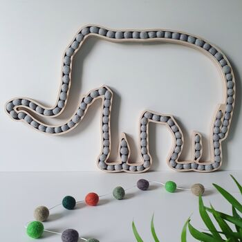 Plywood And Wool Elephant Decoration, 2 of 3