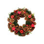 Woodland Cone Winter Wreath Red Wooden Stars 30cm, thumbnail 1 of 1