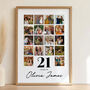 Personalised 21st Birthday Print, 21st Birthday Gift, thumbnail 1 of 6