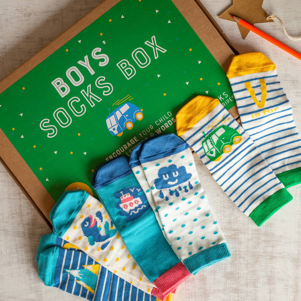 Boys Socks Box By Socks and Stripes | notonthehighstreet.com