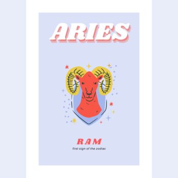 Aries Zodiac Print, 2 of 2