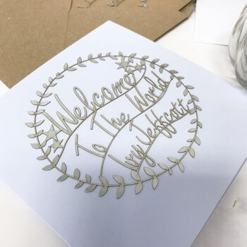 Personalised New Baby Papercut Card, 7 of 9