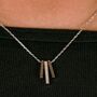 Sterling Silver Geometric Three Bar Drop Necklace, thumbnail 5 of 7