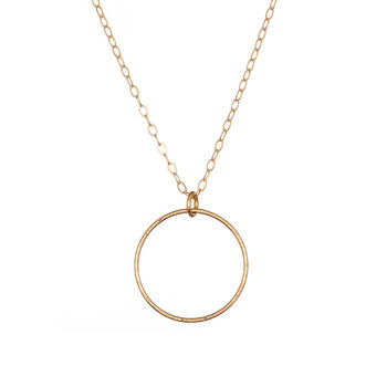 Long Gold Plated Circle Necklace, 2 of 3