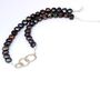 Statement Peacock Pearl Necklace With Three Silver Rings, thumbnail 3 of 7