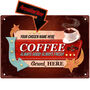 Personalised 'Coffee Served Here' Metal Kitchen Sign, thumbnail 2 of 2