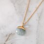 The Orb Aquamarine March Birthstone Necklace, Gold, thumbnail 5 of 8