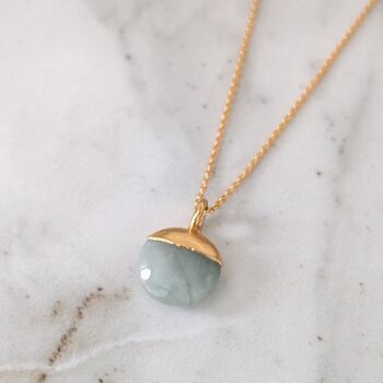 The Orb Aquamarine March Birthstone Necklace, Gold, 5 of 8