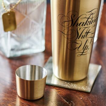 Shaking Shit Up! Gold Cocktail Shaker, 5 of 8
