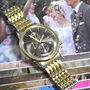 Personalised Men's Wrist Watch Brown Black Dial, thumbnail 3 of 5