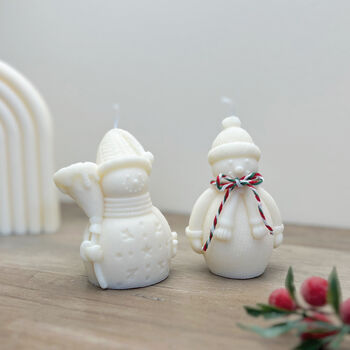 White Snowman Christmas Decoration Candle, 4 of 9