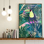 Toucan Tropcail Rainbow Jungle Rainforest Print, thumbnail 1 of 4