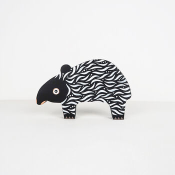 Hand Painted Wooden Malayan Tapir Ornaments, 4 of 5
