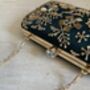 Green Raw Silk Rectangular Clutch Bag, thumbnail 9 of 9