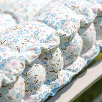 Reversible Ditsy Floral Garden Bench Cushion, 4 of 5