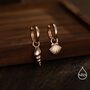 Mismatched Sea Shell Huggie Hoops Earrings In Sterling Silver, thumbnail 2 of 12