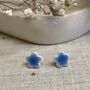 Small Blue Forget Me Not Ceramic Earrings, thumbnail 4 of 8