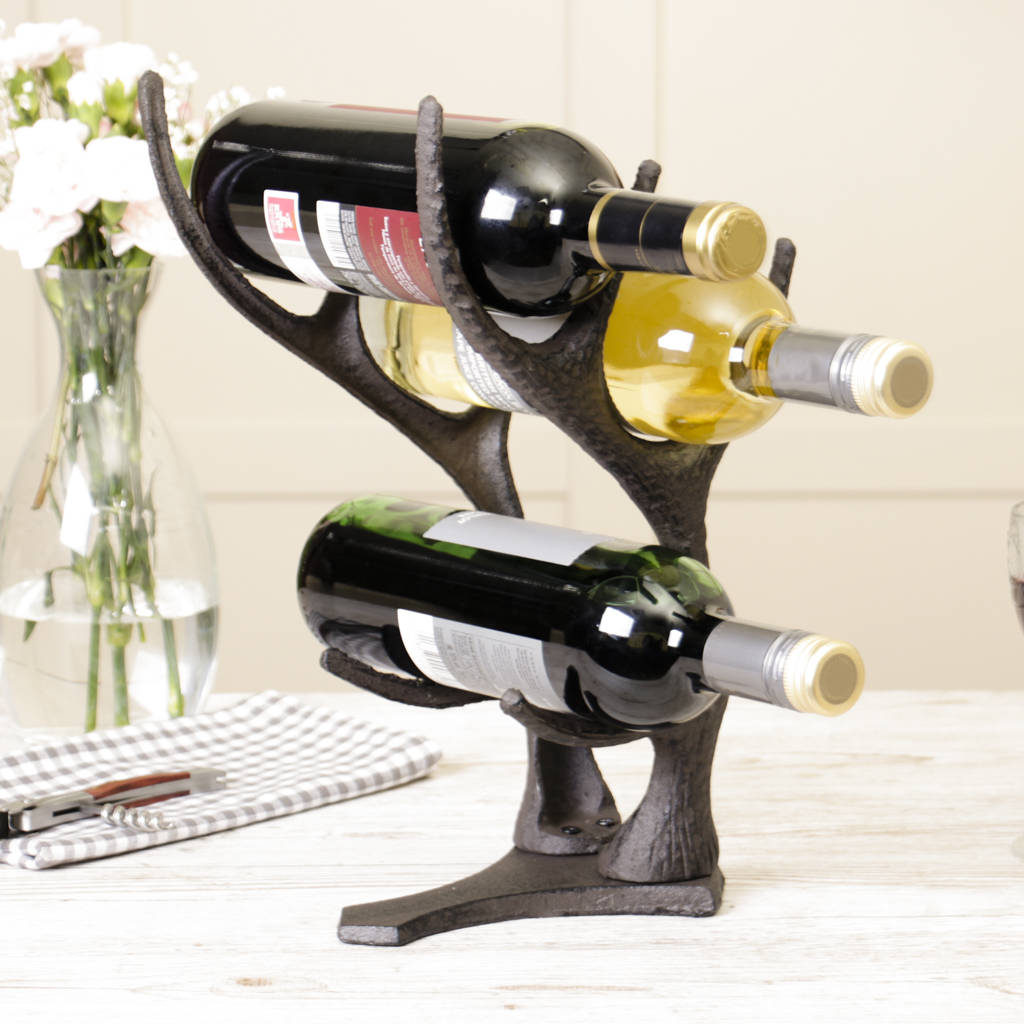 cast iron antler wine rack by dibor
