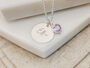 Sterling Silver Personalised Birthstone Heart Necklace, thumbnail 1 of 5