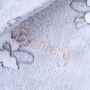 Personalised Grey Hooded Baby Bathrobe With Lambs, thumbnail 2 of 5