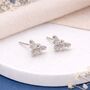 Sterling Silver Bee Stud Earrings – 10mm X 7mm, thumbnail 1 of 8