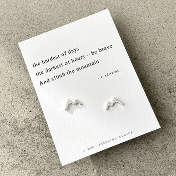 Silver Mountain Earrings. Climb The Mountain Poem, 4 of 5