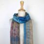 Sustainable Hand Embroidered Vintage Silk Scarf Shawl, thumbnail 4 of 7