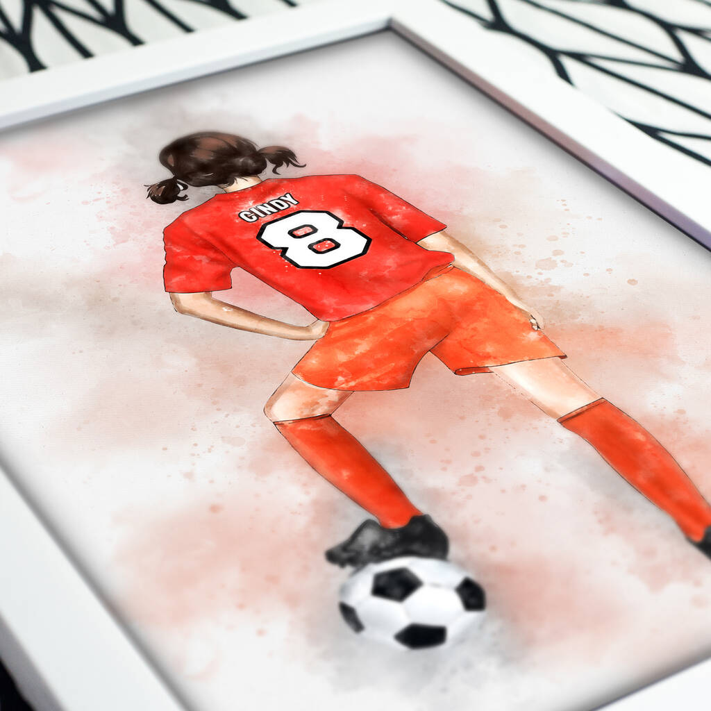 Personalised Girls Football Art Print, 1 of 10