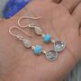 Moonstone Turquoise Blue Topaz Earrings, thumbnail 10 of 11